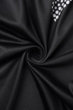 Black Sexy Casual Print Basic O Neck Long Dress Dresses