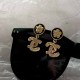 Black Gold Street Patchwork Rhinestone Earrings