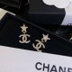 White Gold Simplicity Letter Patchwork Rhinestone Earrings