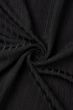 Coffee Sexy Casual Solid Basic O Neck Long Dress Dresses