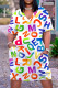Colour Casual Print Basic V Neck Short Sleeve Dress Dresses
