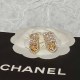 Gold Street Letter Rhinestone Earrings