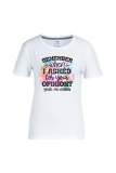 Yellow Daily Vintage Print Patchwork Letter O Neck T-Shirts