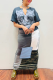 Navy Blue Casual Street Print Patchwork V Neck One Step Skirt Dresses