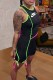 Black Street Print Letter O Neck Rompers