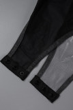 Pink Sexy Letter Patchwork Mesh O Neck Skinny Bodysuits