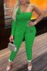 Green Casual Print Letter One Shoulder Long Sleeve Two Pieces