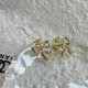 Gold Celebrities Letter With Bow Rhinestone Earrings