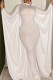 White Casual Solid Patchwork Half A Turtleneck Irregular Dress Dresses