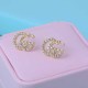 Gold Simplicity Letter Rhinestone Earrings