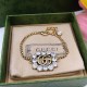 Gold Vintage Letter Chains Rhinestone Bracelets