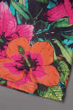 Multicolor Sexy Casual Print Hollowed Out Backless Strapless Long Dress Dresses