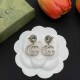 White Gold Vintage Letter Rhinestone Earrings