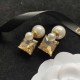 Champagne Celebrities Simplicity Letter Patchwork Rhinestone Earrings