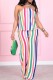 Rose Pink Sexy Casual Striped Print Basic Spaghetti Strap Sleeveless Two Pieces