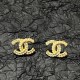 White Gold Street Simplicity Letter Patchwork Rhinestone Earrings