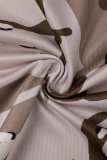 Camouflage Casual Camouflage Print Basic Turtleneck Short Sleeve Two Pieces