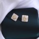 White Simplicity Letter Patchwork Earrings