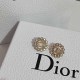 White Gold Simplicity Letter Rhinestone Earrings