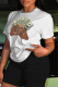 White Casual Street Print Patchwork O Neck T-Shirts