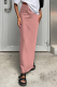 Light Pink Casual Solid Patchwork Regular Straight Solid Color Bottoms