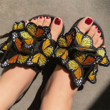 Blue Casual Daily Patchwork Butterfly Round Comfortable Out Door Shoes
