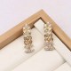 Gold Street Letter Patchwork Rhinestone Earrings