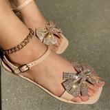 White Casual Patchwork With Bow Rhinestone Square Comfortable Out Door Shoes