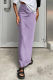 Purple Casual Solid Patchwork Regular Straight Solid Color Bottoms