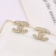 Gold Vintage Simplicity Letter Rhinestone Earrings