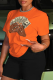 Orange Casual Street Print Patchwork O Neck T-Shirts