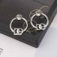 Silver Simplicity Letter Patchwork Earrings