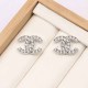 Silver Vintage Simplicity Letter Rhinestone Earrings