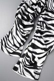 Rose Red Sexy Casual Print Bandage Backless Halter Skinny Jumpsuits