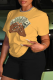 Yellow Casual Street Print Patchwork O Neck T-Shirts