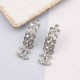 Silver Street Letter Patchwork Rhinestone Earrings