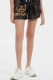 Black Casual Letter Sequins Mid Waist Straight Bottoms