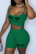 Green Sexy Casual Print Backless Spaghetti Strap Sleeveless Two Pieces