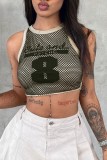 Khaki Sexy Casual Print Patchwork U Neck Tops