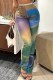 Green Casual Print Basic Regular High Waist Conventional Full Print Trousers