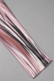 Brownness Sexy Casual Print Basic V Neck Long Sleeve Dresses