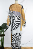 Yellow Casual Print Cardigan Outerwear