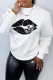 White Street Daily Print Skull Patchwork O Neck Tops