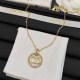 Gold Simplicity Letter Rhinestone Necklaces
