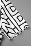 White Street Print Letter O Neck T-Shirts