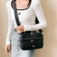 Black Street Simplicity Letter Geometric Zipper Bags