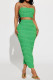 Green Sexy Casual Solid Backless Spaghetti Strap Sleeveless Two Pieces
