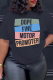 Navy Blue Casual Daily Print Patchwork Letter O Neck T-Shirts
