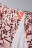 Multicolor Sexy Print Backless High Opening Strap Design Halter Sleeveless Two Pieces