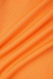 Orange Sexy Solid Bandage Backless Halter Skinny Jumpsuits